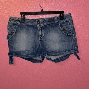 Denim cargo shorts